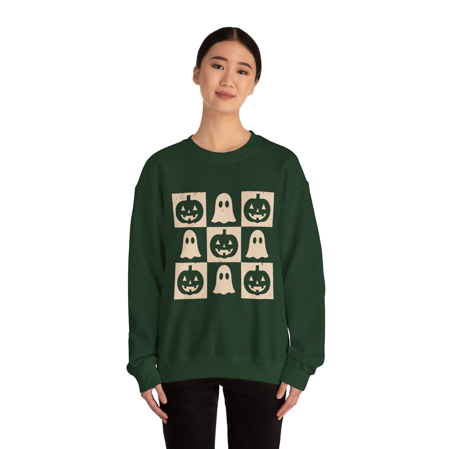 Halloween Ghosts Sweatshirt, Cozy Fall Sweater, Unisex Crewneck for Halloween, Cute Ghost Design, Perfect for Autumn Celebrations