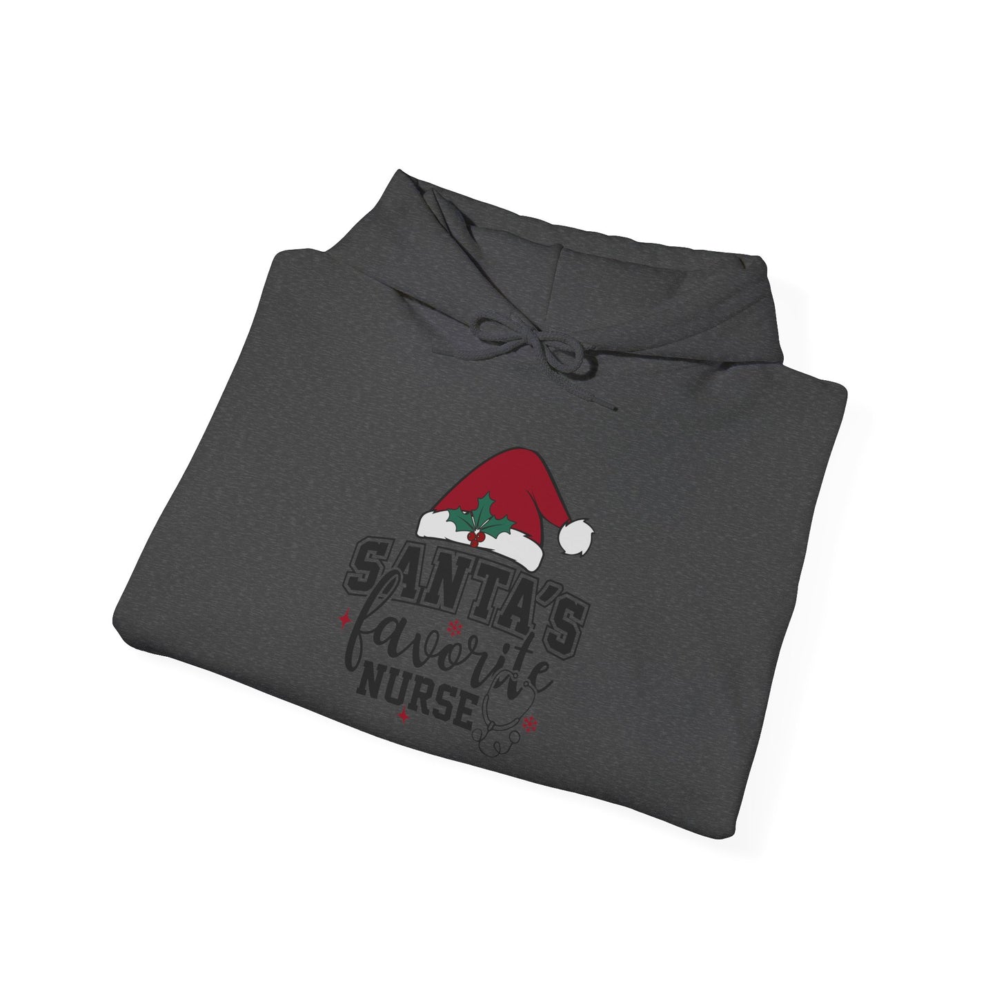 Santa's Favorite Nurse Hoodie, Perfect Holiday Gift, Cozy Sweatshirt for Nurses, Christmas Apparel, Festive Winter Wear