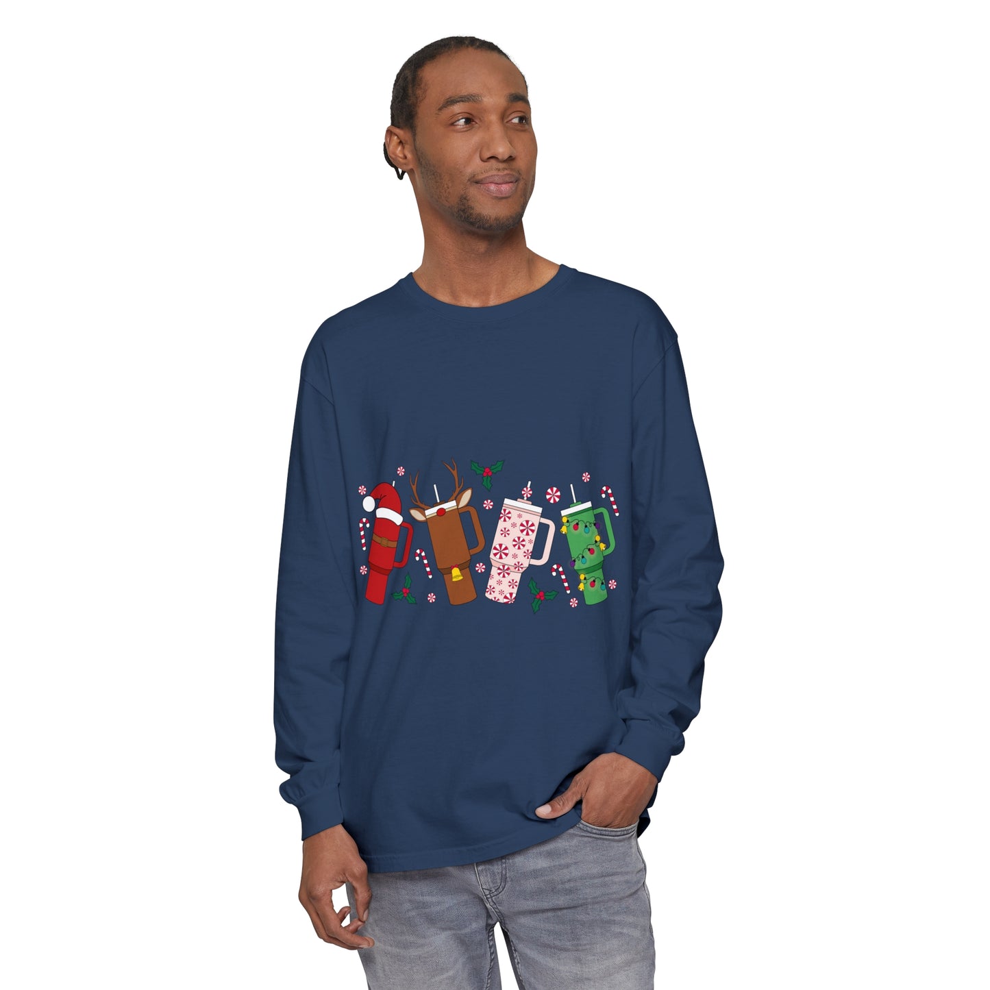 Christmas Unisex Garment-dyed Long Sleeve T-Shirt