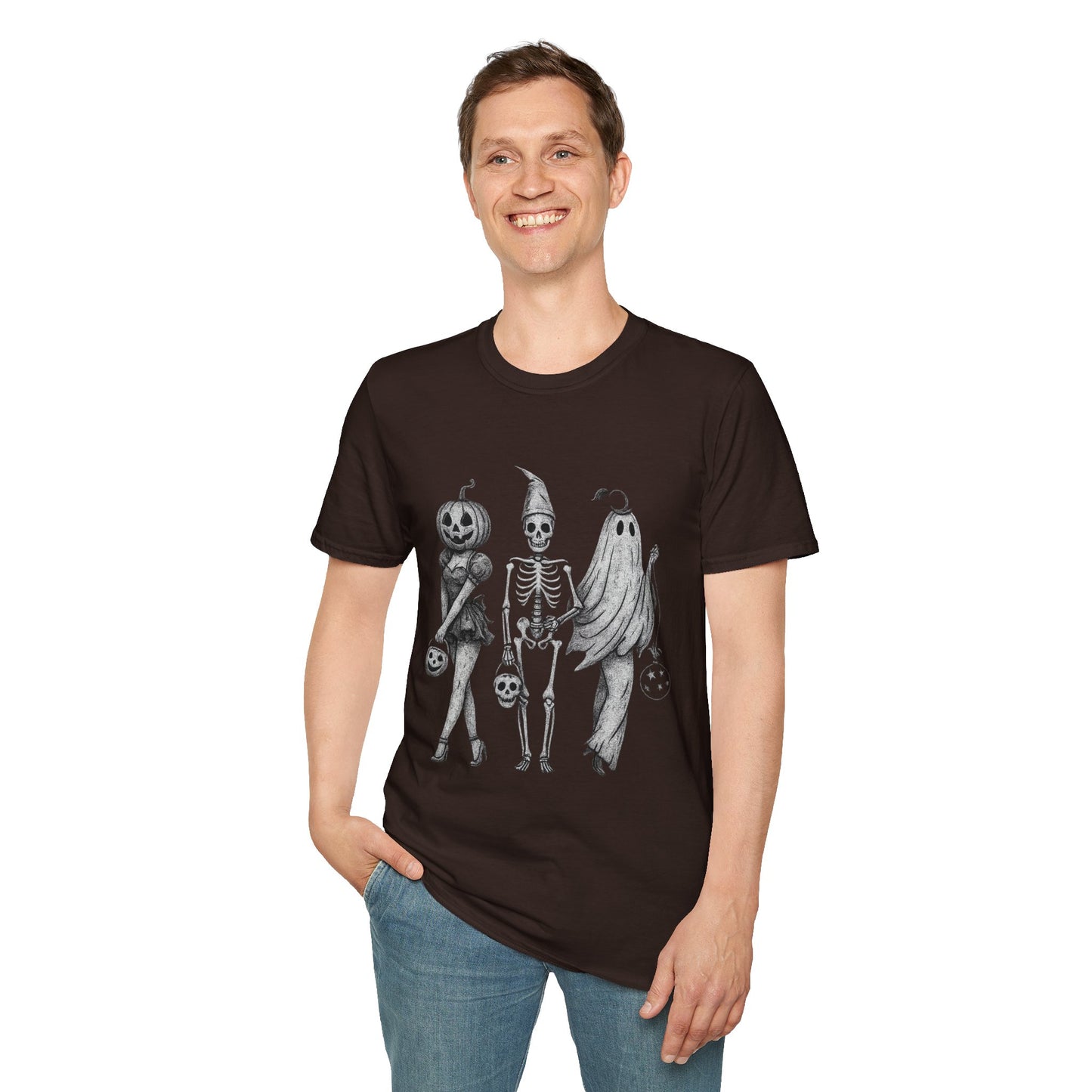 Halloween Graphic Tee, Unisex Softstyle T-Shirt, Spooky Season Shirt, Fall Fashion, Halloween Costume Top