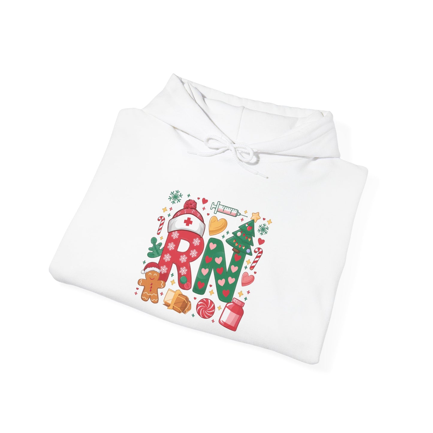 Festive Cozy Hooded Sweatshirt, Holiday Sweatshirt, Christmas Gift, Unisex Hoodie, Seasonal Wear, RN Design