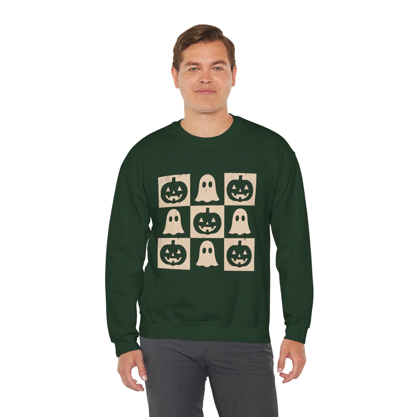 Halloween Ghosts Sweatshirt, Cozy Fall Sweater, Unisex Crewneck for Halloween, Cute Ghost Design, Perfect for Autumn Celebrations