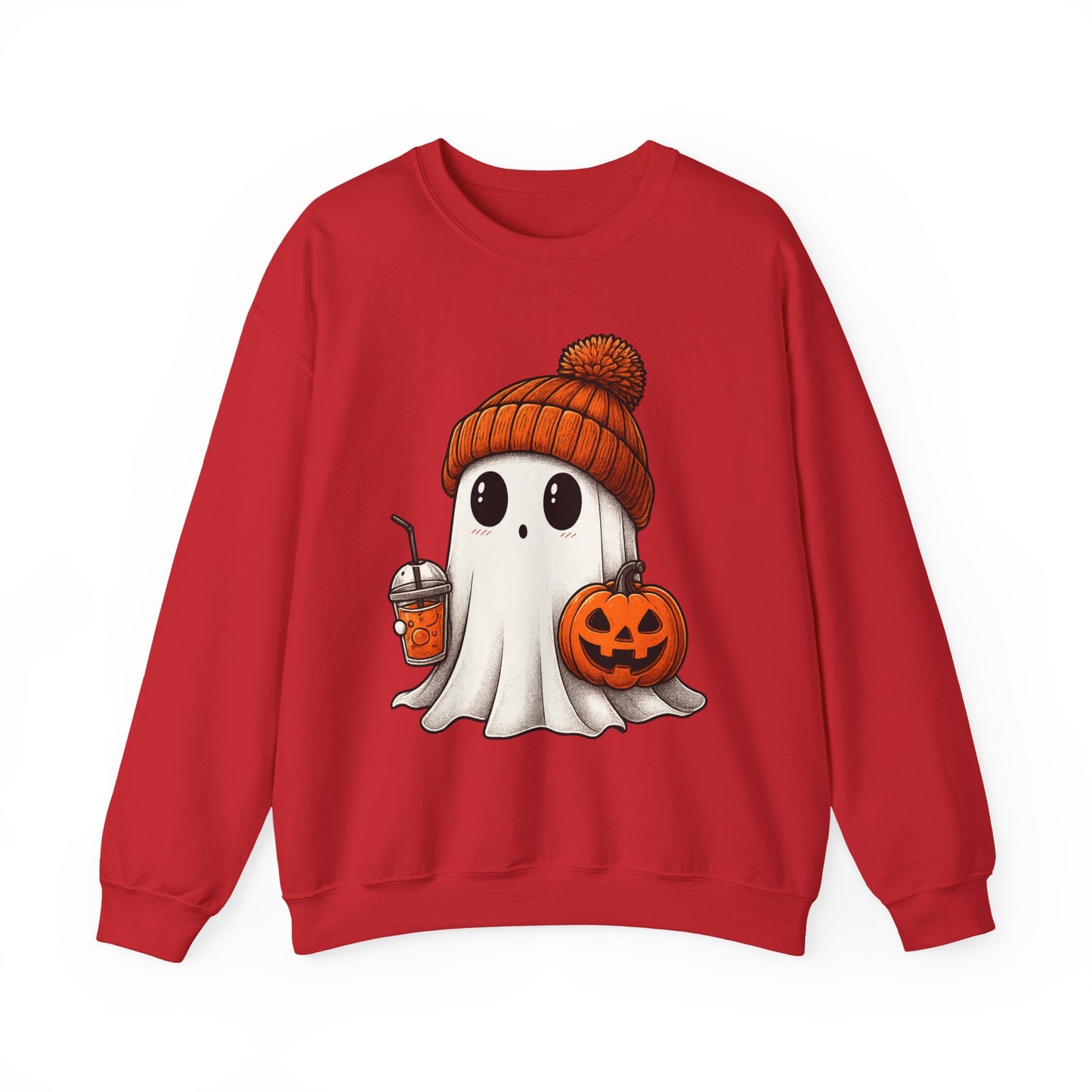 Cute Ghost Halloween Sweatshirt, Unisex Crewneck, Spooky Season Apparel, Fall Fashion, Cozy Pumpkin Sweater