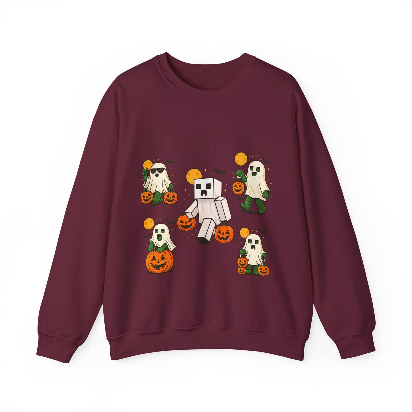 Halloween Ghost Cartoon Sweatshirt, Unisex Crewneck, Cozy Autumn Wear, Halloween Gifts, Spooky Season Apparel, Cute Sweatshirt