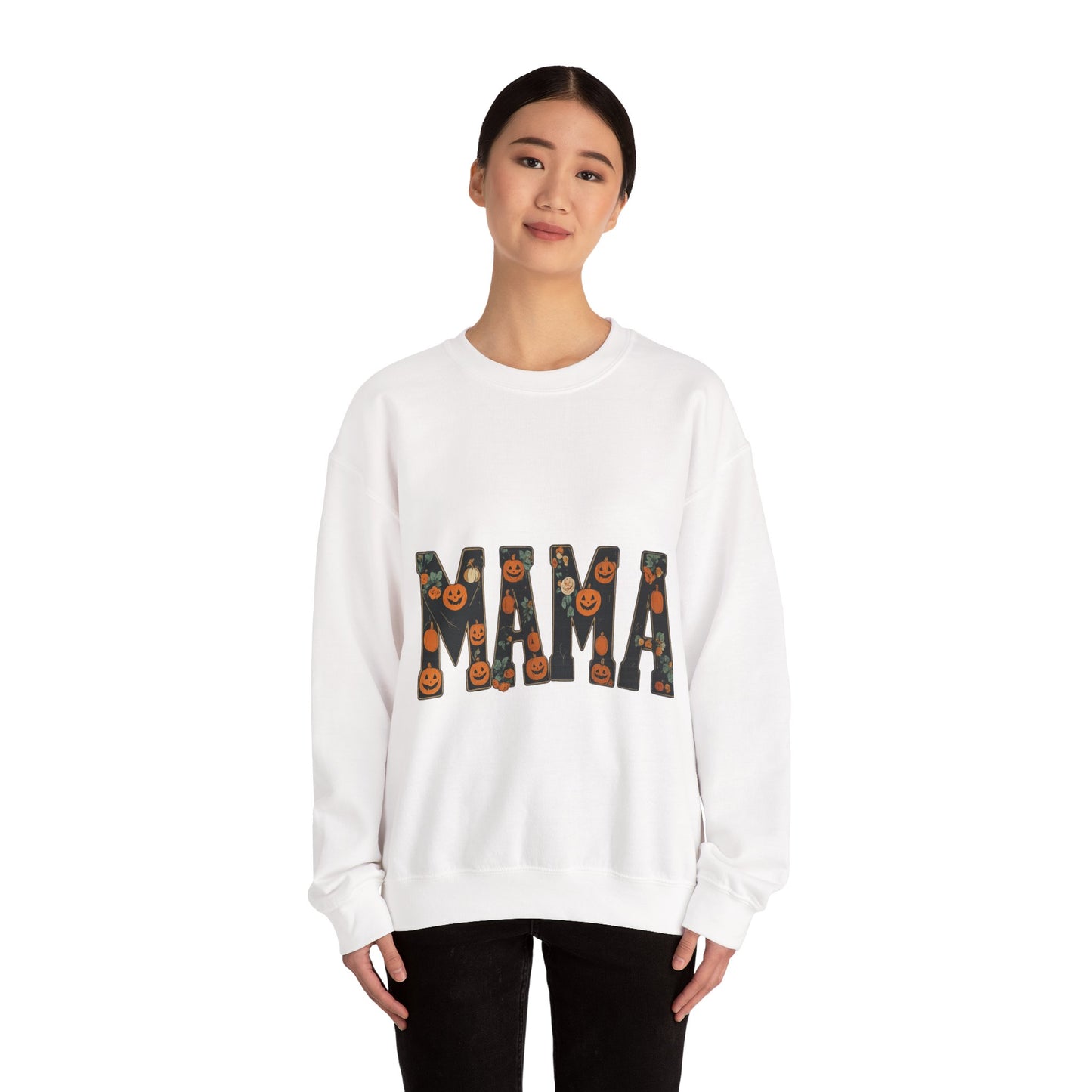 Mama Pumpkin Crewneck Sweatshirt, Fall Fashion, Halloween Gift, Cozy Sweatshirt, Casual Wear, Gift for Moms