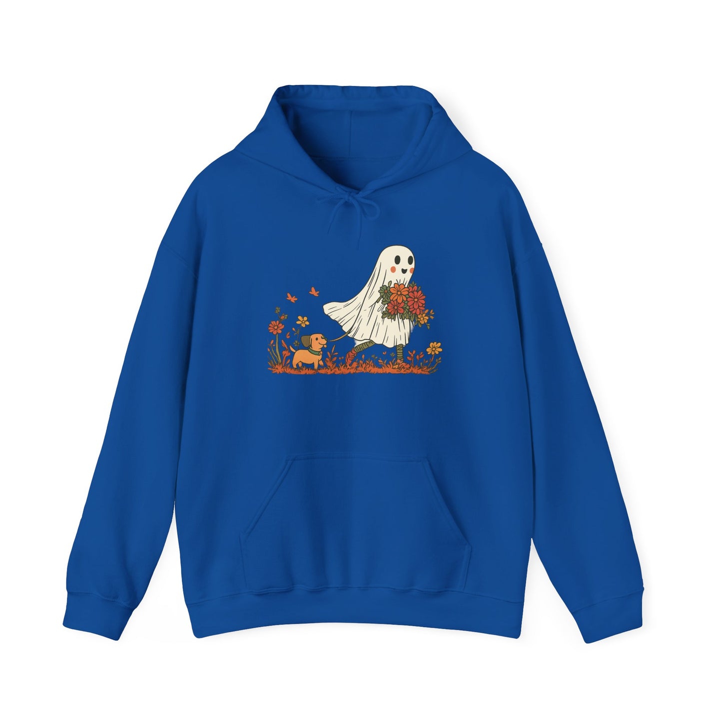 Ghostly Blooms Hoodie - Cozy Fall Fashion, Halloween Spirit, Gift for Friends, Trendy Hoodie, Autumn Style