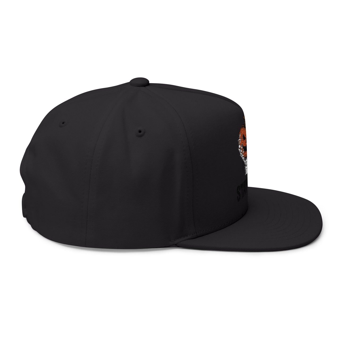 Stay Creepy Halloween Flat Bill Cap, Pumpkin Skull Hat, Embroidered Cap, Spooky Accessories, Trick or Treat Gear, Fall Fashion