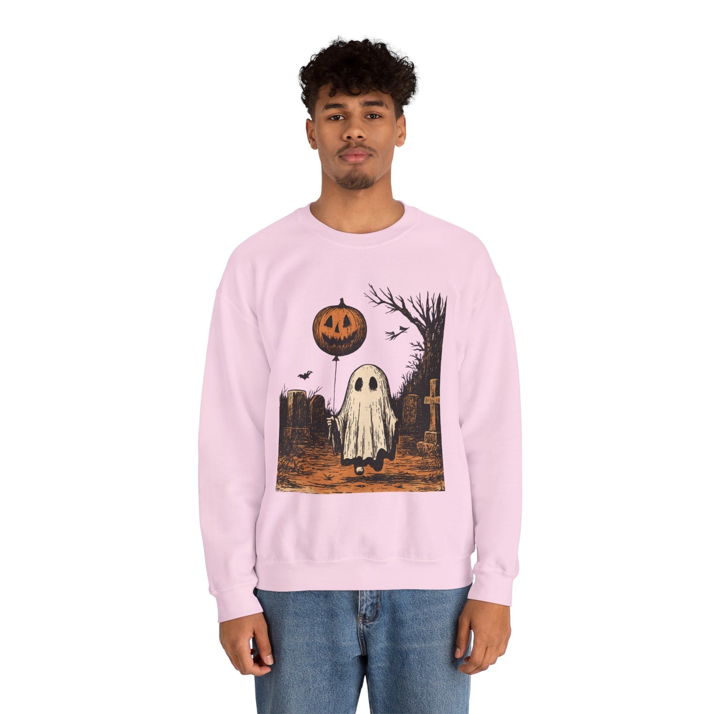 Halloween Ghost Crewneck Sweatshirt - Fall Fashion, Cozy Sweater, Spooky Style, Halloween Decor, Unique Gift