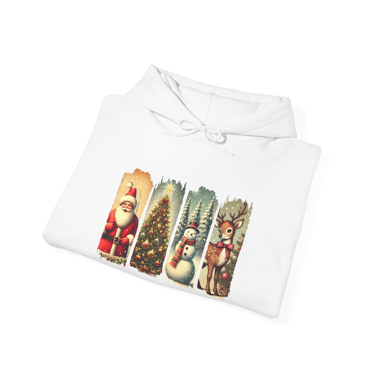 Cozy Christmas Sweatshirt with Vintage Holiday Designs, Unisex Hoodie for Winter, Christmas Gift, Holiday Wear, Festive Apparel