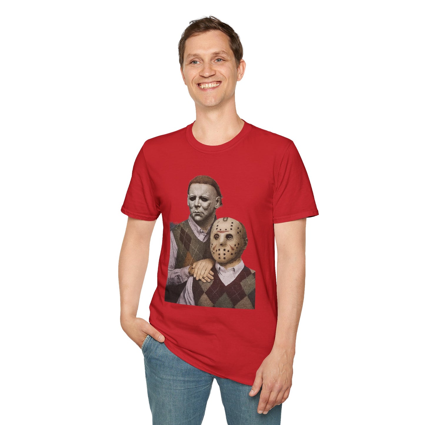 Horror Movie Character T-Shirt | Unisex Softstyle Tee, Scary Graphic Tee, Perfect for Halloween, Horror Fans, Movie Lovers