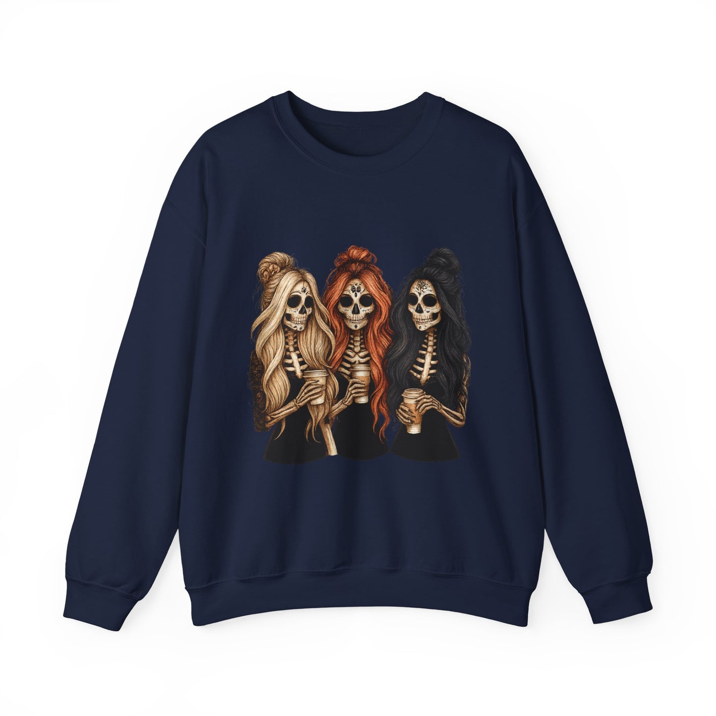 Halloween Skeleton Crewneck Sweatshirt, Cozy Unisex Sweatshirt, Trendy Halloween Apparel, Gift for Halloween Lovers, Spooky Season Outfit