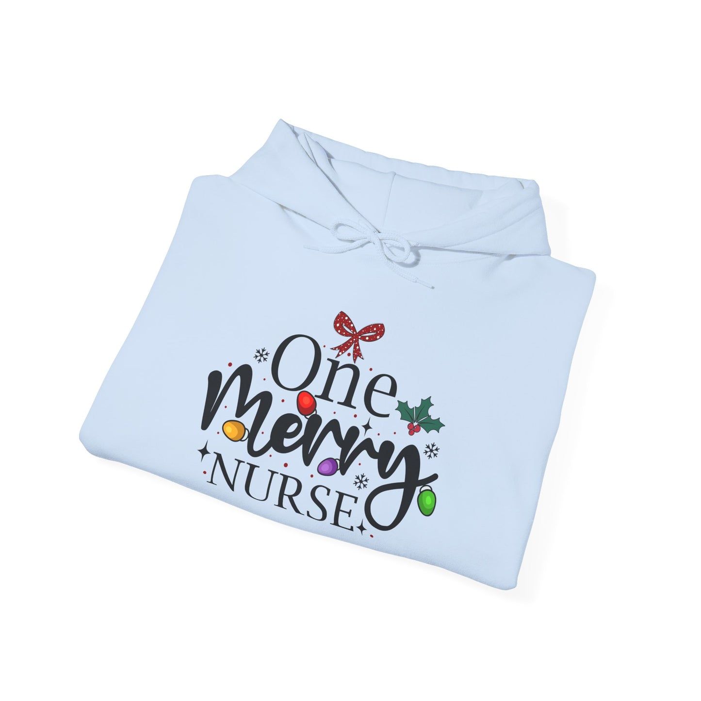 Unisex Nurse Holiday Hoodie - One Merry Nurse Hoodie, Christmas Gift, Cozy Layer, Medical Professional Apparel, Fun Nurse Humor