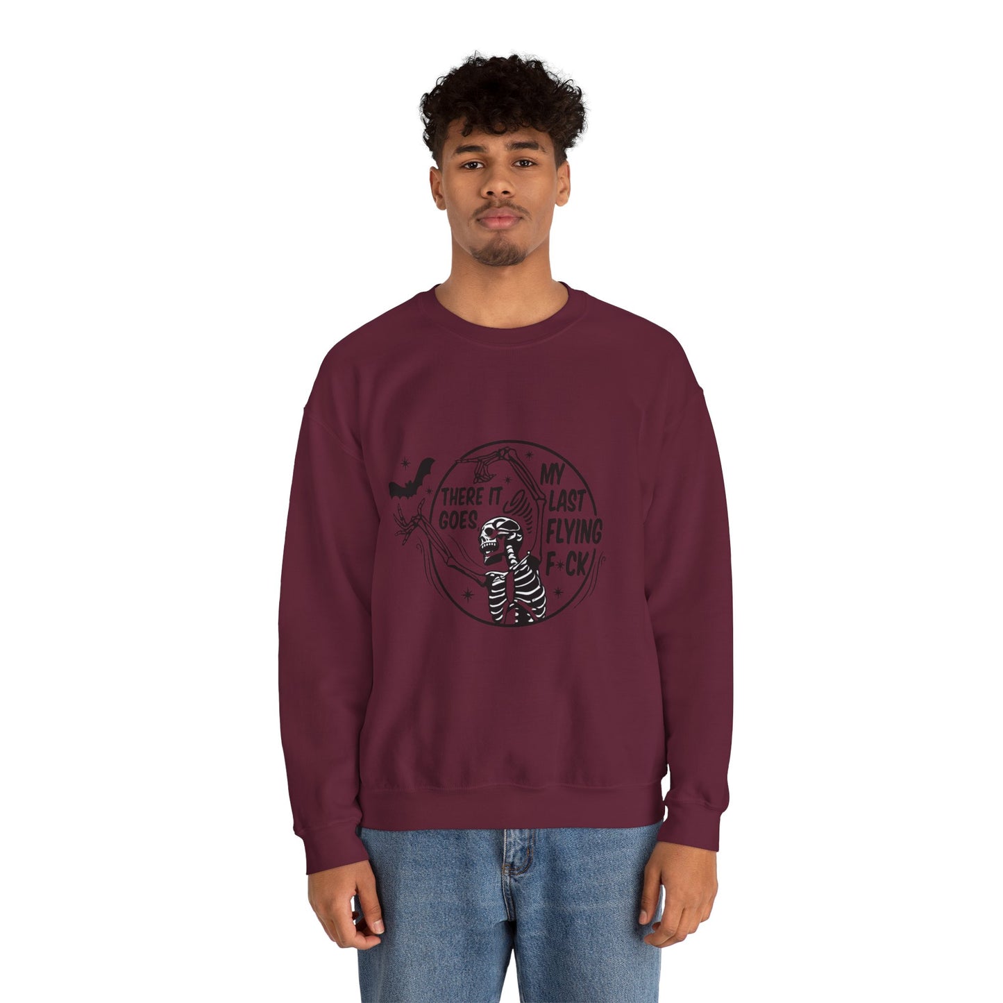 Sassy Skeleton Graphic Sweatshirt, Funny Crewneck, Unisex Humor Apparel, Perfect for Halloween, Unique Gift for Friends, Casual Wear
