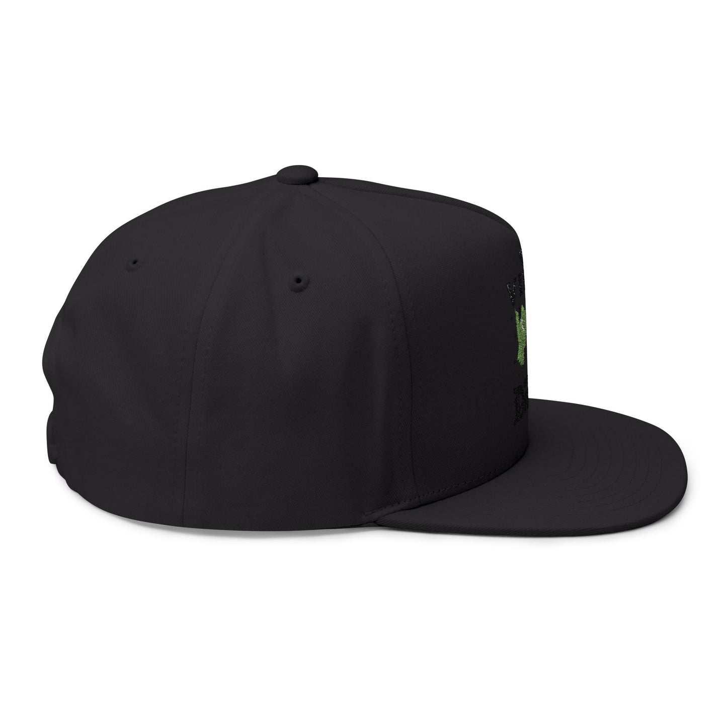 Vibin' with My Demons Flat Bill Cap, Cool Embroidered Hat, Gothic Aesthetic Accessory, Fashion Statement Hat, Great for Festivals, Gifts