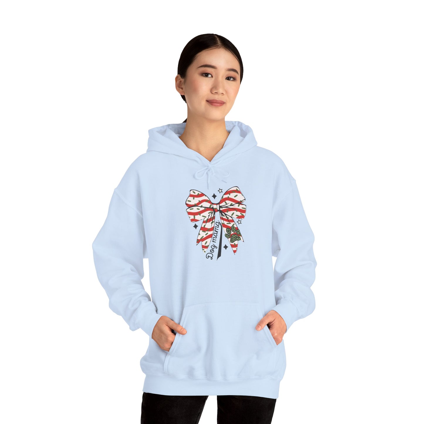 Festive Bow Hoodie for Holiday Cheer, Cozy Gift for Friends, Christmas Style, Winter Fashion, Comfortable Hoodie