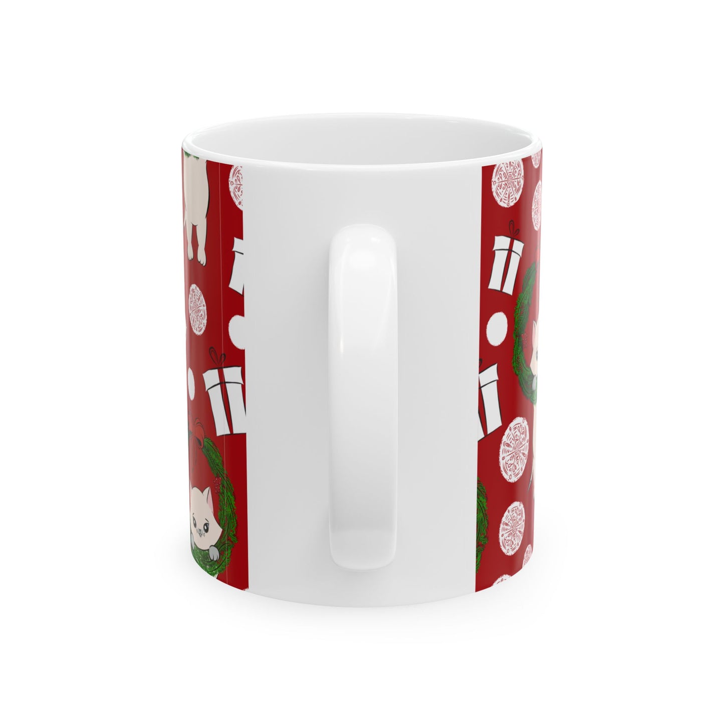 Christmas Cat Ceramic Mug, (11oz, 15oz)