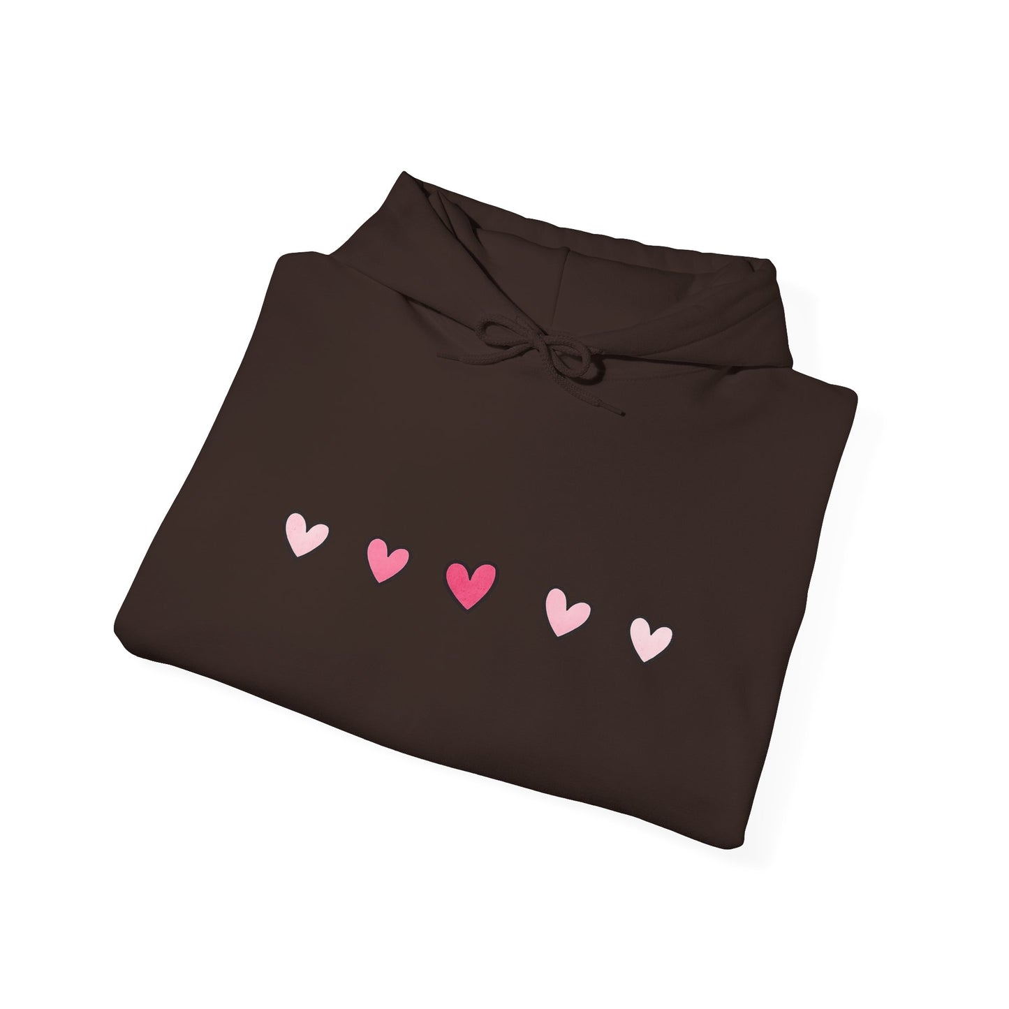 Cute Pink Hearts Hoodie — Simple Row of Hearts Pullover