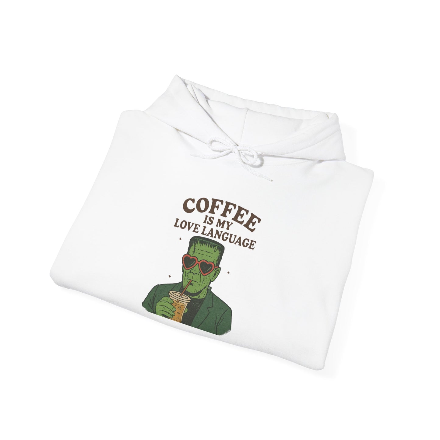 Coffee Is My Love Language Hoodie, Cozy Sweatshirt for Coffee Lovers, Gift for Him or Her, Warm Casual Wear, Perfect for Fall