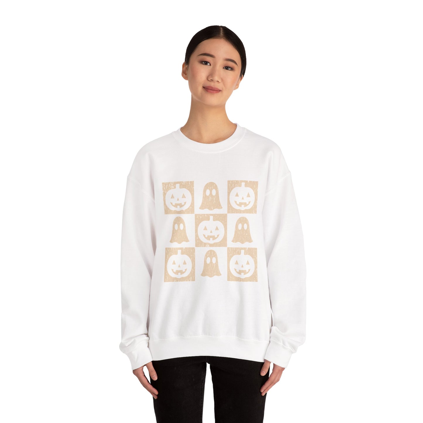 Halloween Ghosts Sweatshirt, Cozy Fall Sweater, Unisex Crewneck for Halloween, Cute Ghost Design, Perfect for Autumn Celebrations