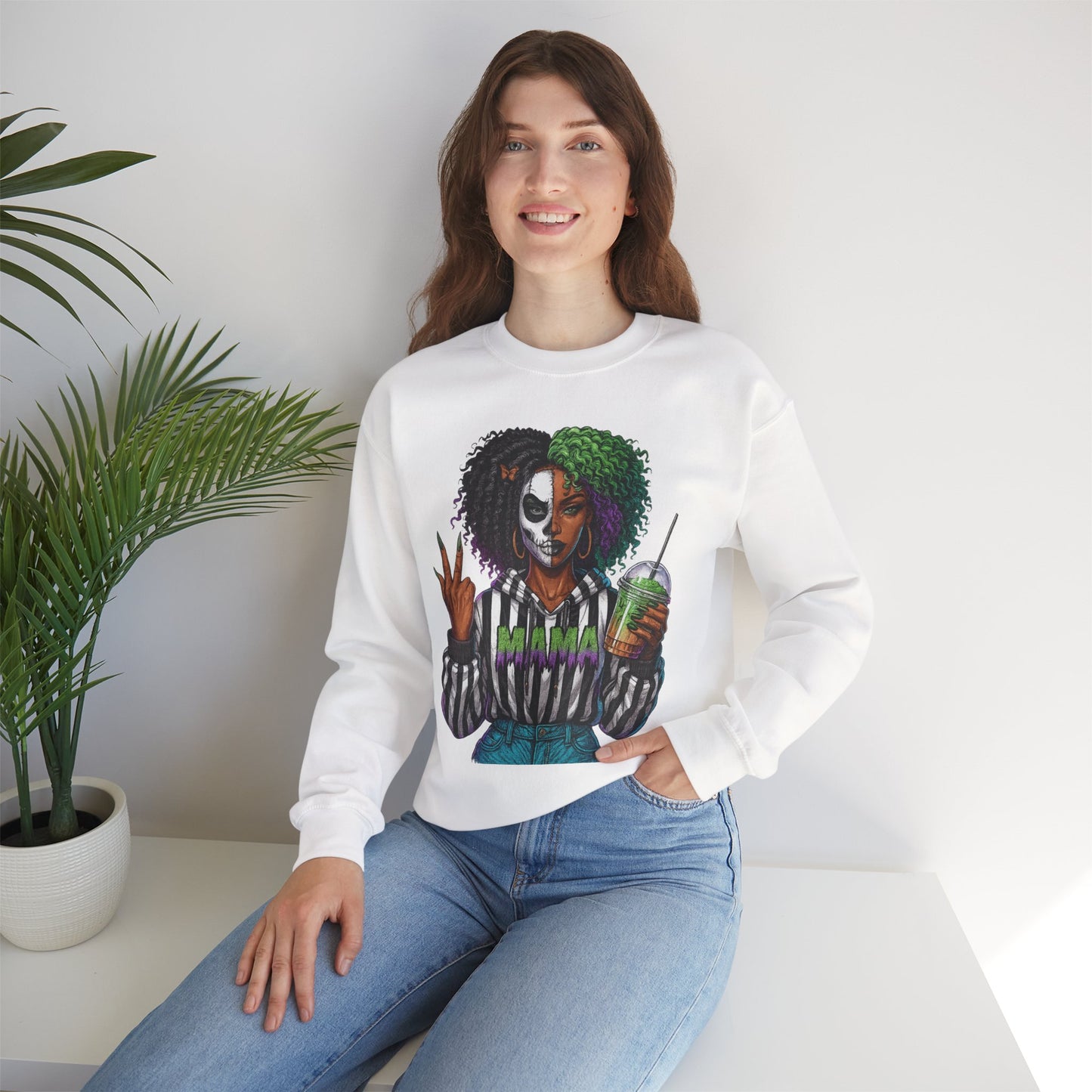 Vibrant Graphic Sweatshirt - Perfect for Creative Souls | Comfy Crewneck | Gift for Moms, Halloween, Trendy Outfits, Streetwear, Art Lovers