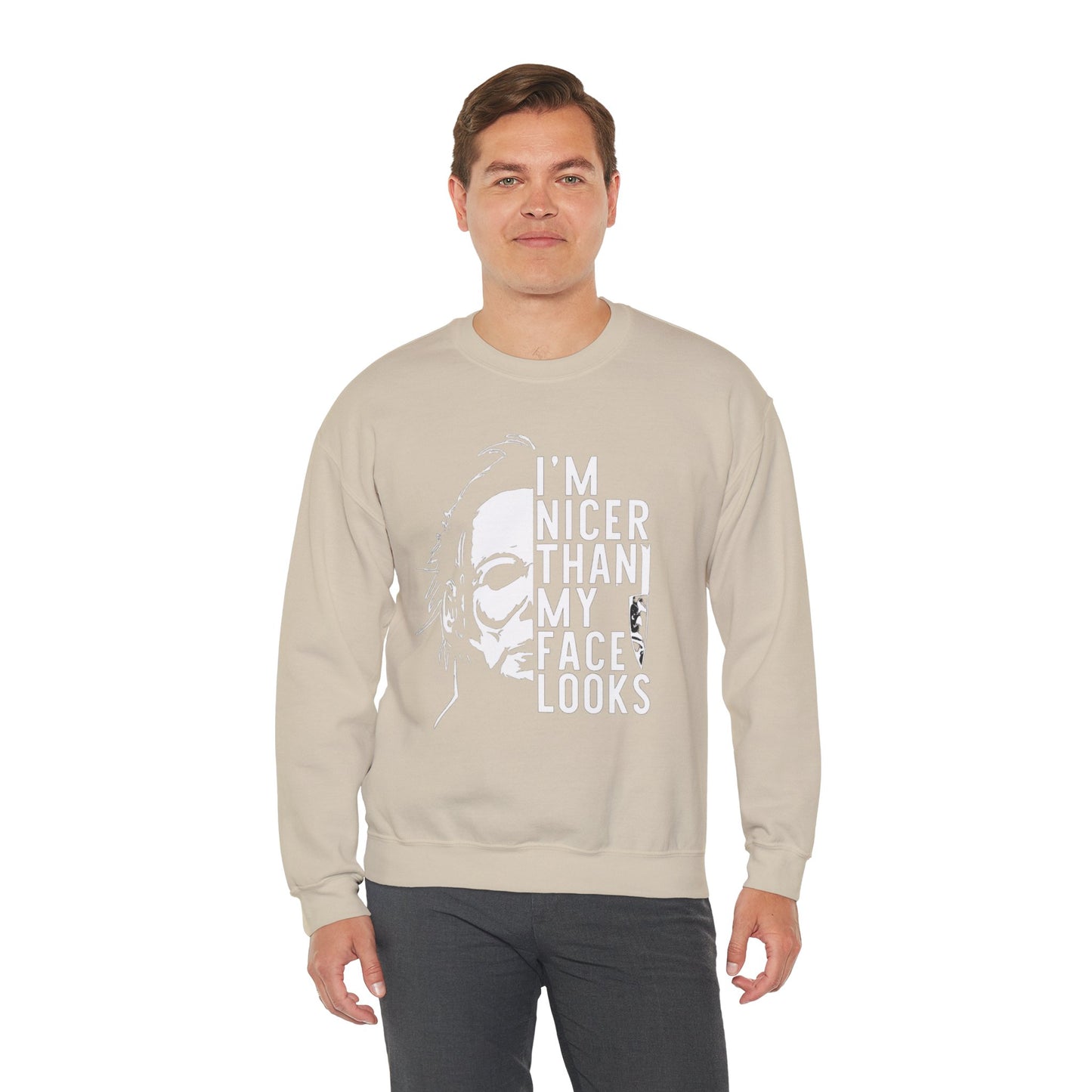 Unisex Halloween Humor Crewneck Sweatshirt, Funny Sweatshirt, Gift for Horror Fans, Halloween Apparel, Spooky Vibes, Comfortable Layering