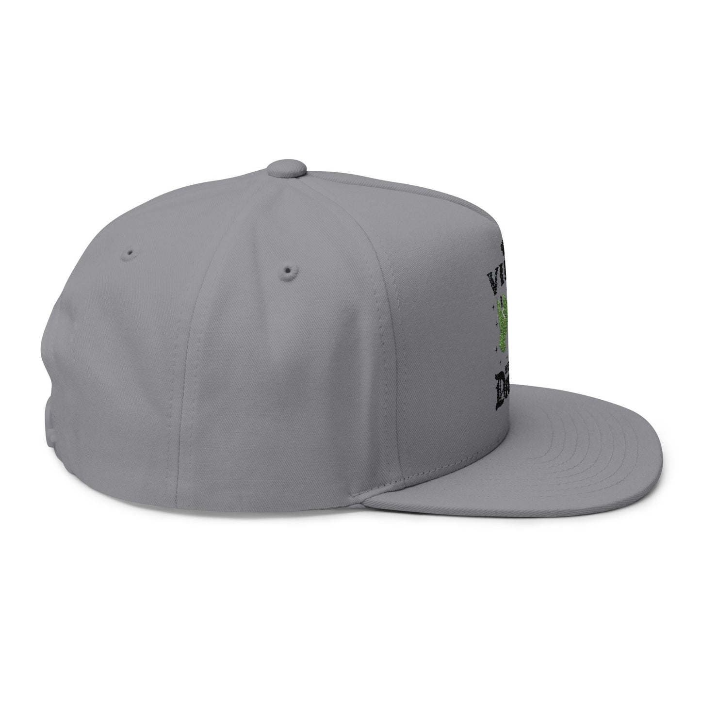 Vibin' with My Demons Flat Bill Cap, Cool Embroidered Hat, Gothic Aesthetic Accessory, Fashion Statement Hat, Great for Festivals, Gifts