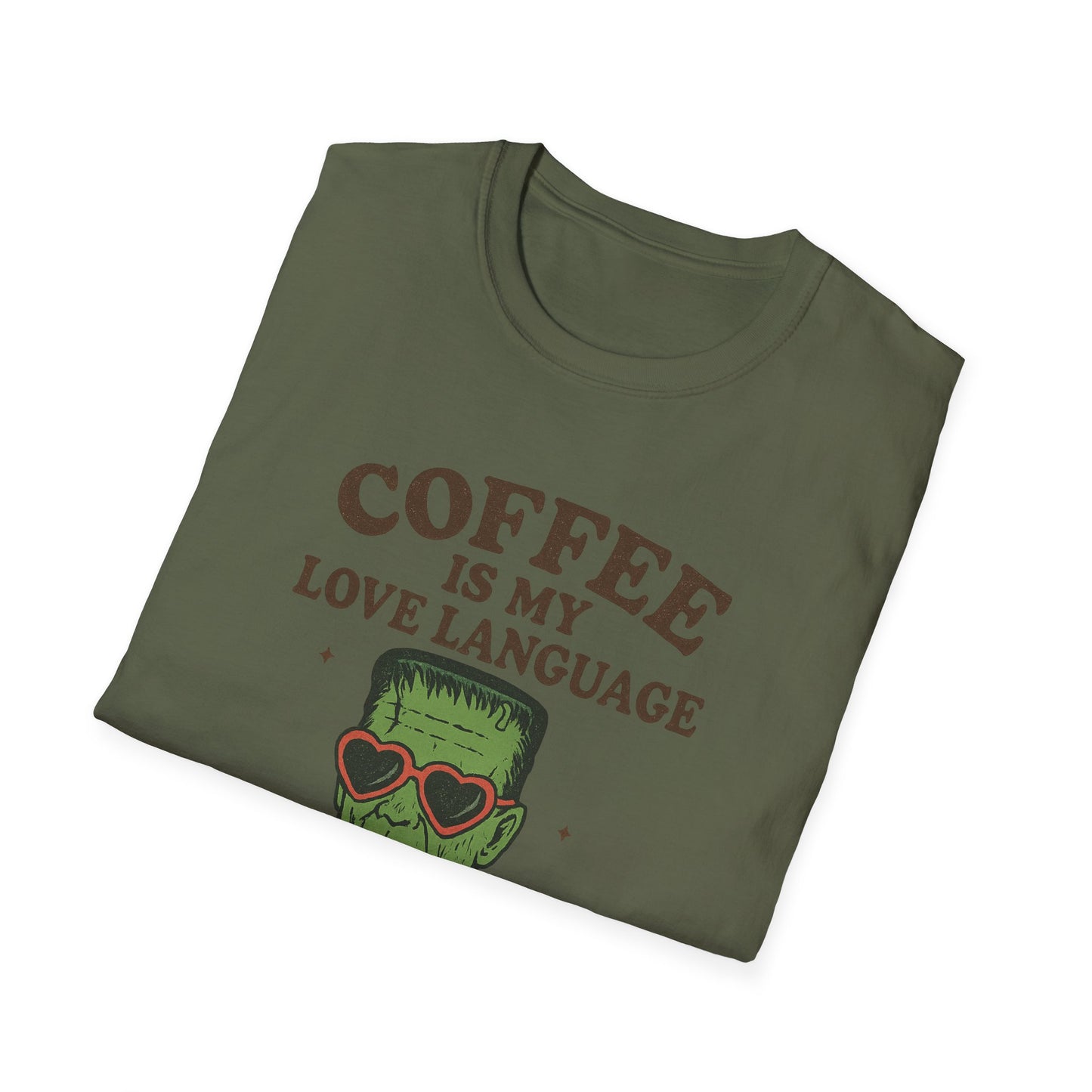 Frankenstein Coffee Lover T-Shirt, Funny Gift for Coffee Lovers, Unisex Tee, Perfect for Halloween, Casual Wear, Gift for Him/Her