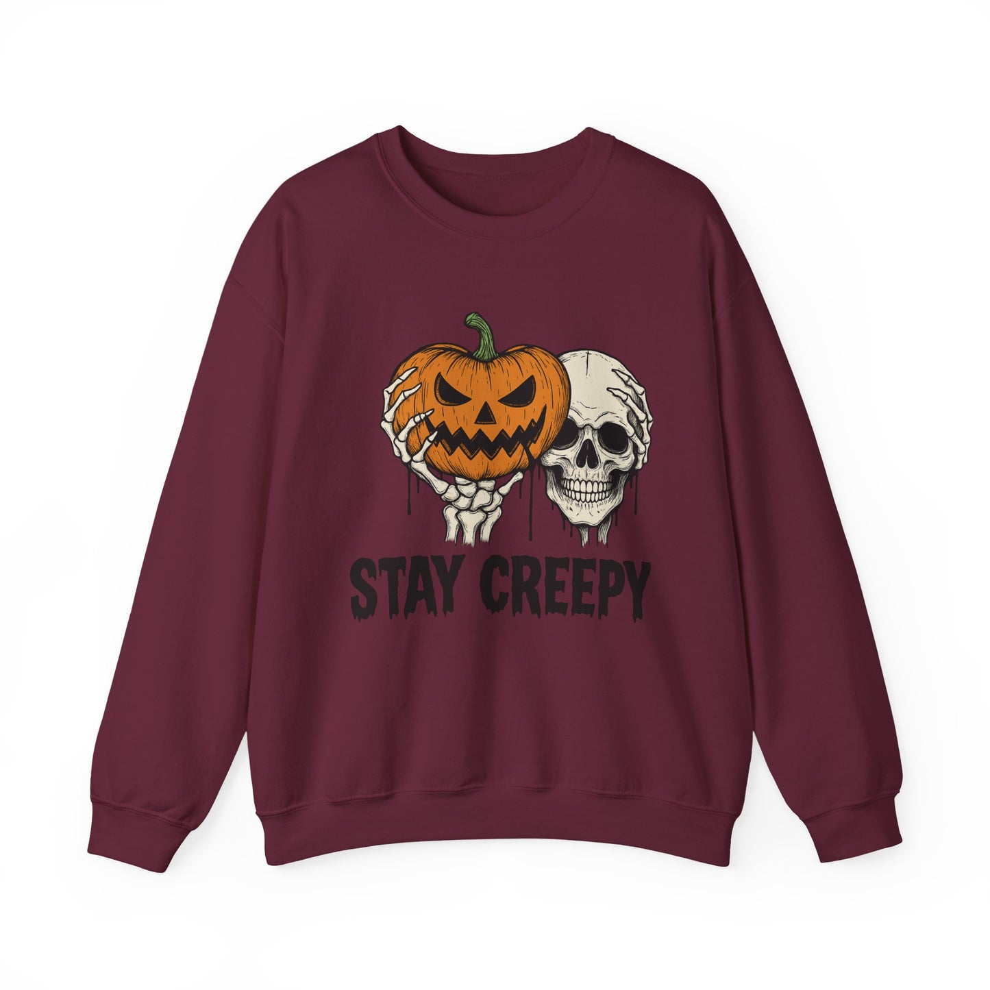 Stay Creepy Crewneck Sweatshirt, Halloween Sweatshirt, Unisex Fall Fashion, Cozy Sweatshirt Apparel, Spooky Halloween, Festive Gift