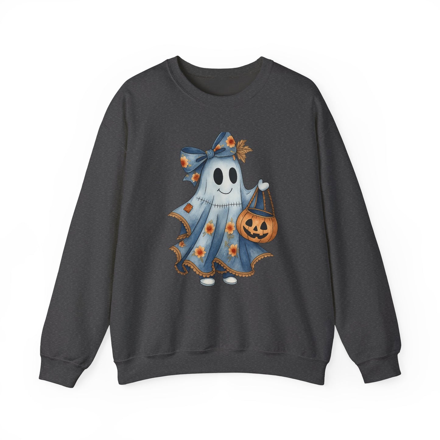 Cute Ghost Halloween Sweatshirt, Unisex Crewneck, Cozy Fall Apparel, Spooky Season Gift, Trick or Treat, Halloween Celebration