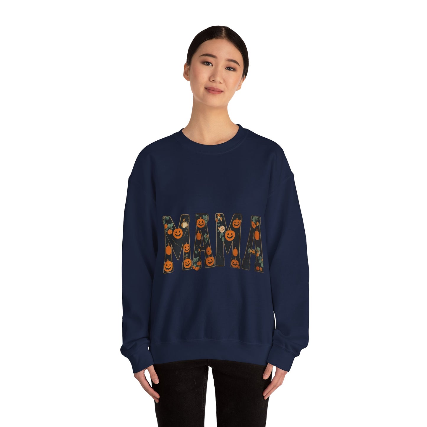 Mama Pumpkin Crewneck Sweatshirt, Fall Fashion, Halloween Gift, Cozy Sweatshirt, Casual Wear, Gift for Moms