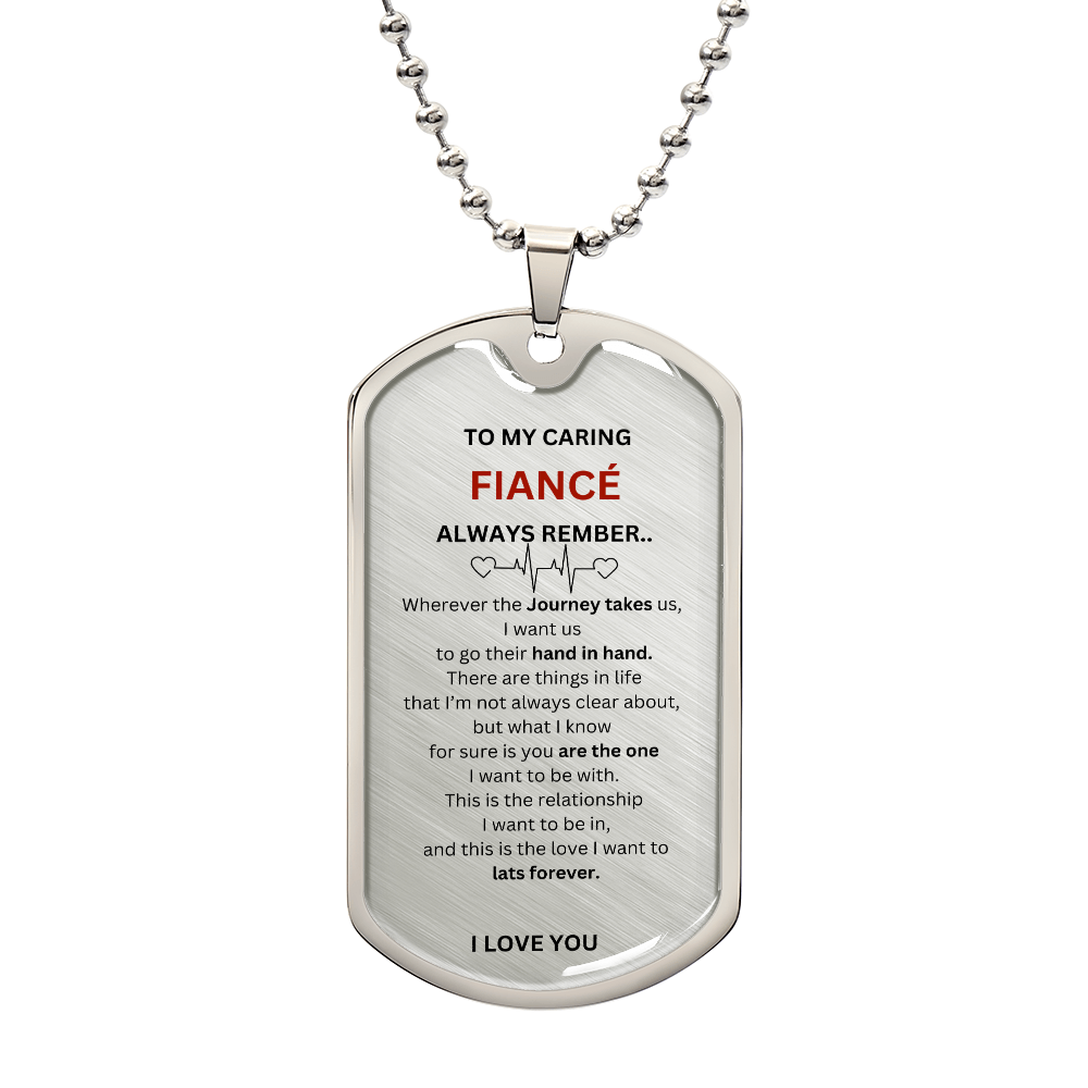 Fiancé Luxury Graphic Dog Tag Necklace