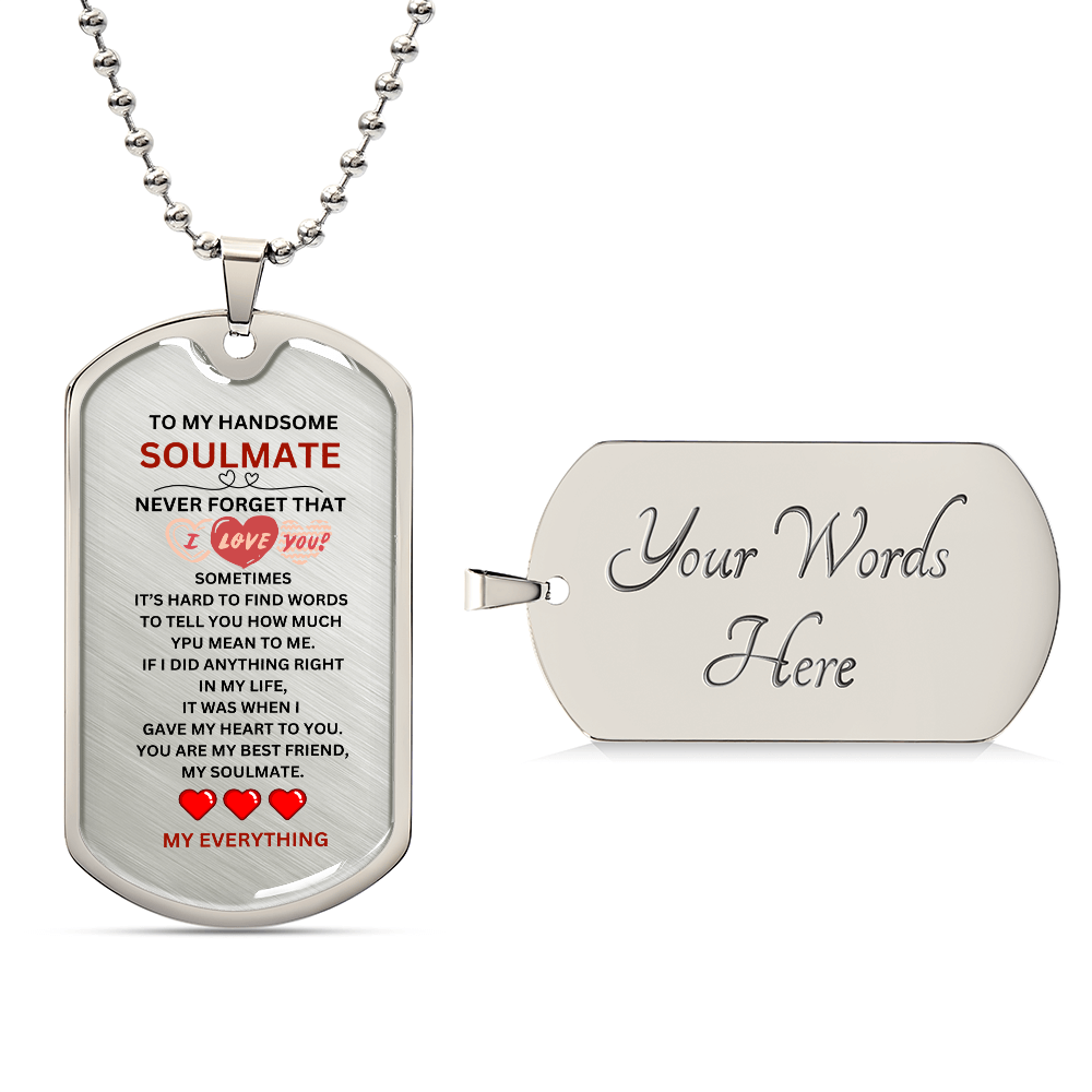 Soulmate Luxury Graphic Dog Tag Necklace