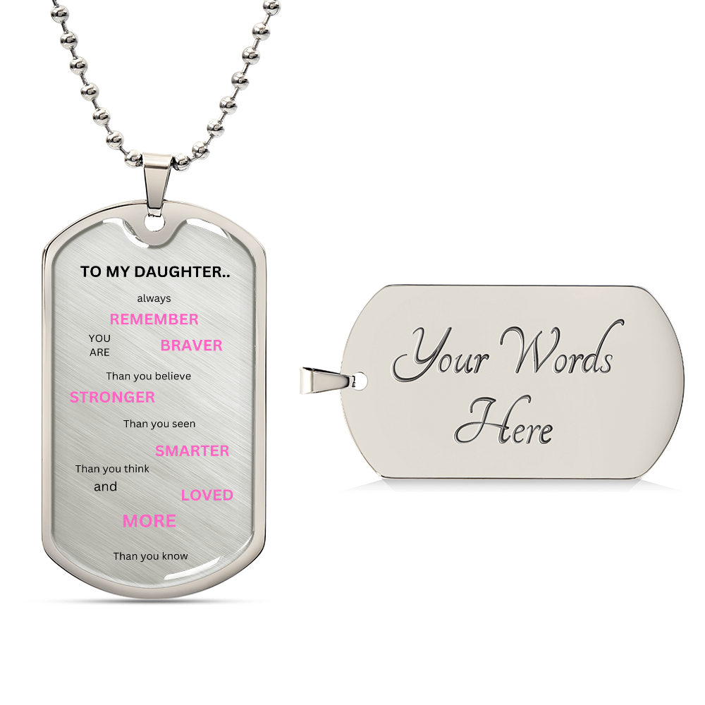 Daughter Luxury Graphic Dog Tag Necklace