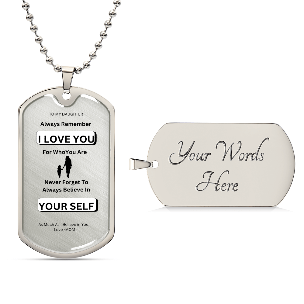 Daughter Luxury Graphic Dog Tag Necklace