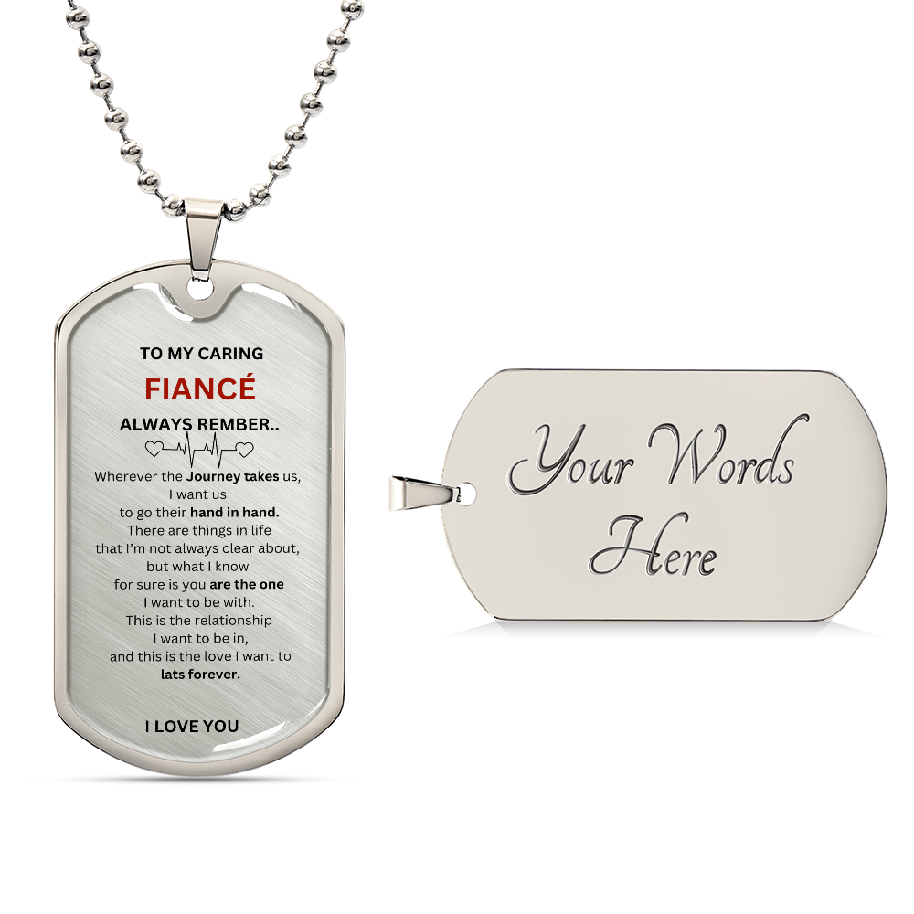 Fiancé Luxury Graphic Dog Tag Necklace