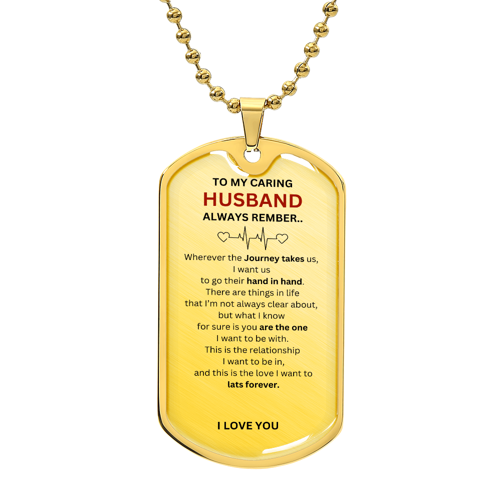 Husband Luxury Graphic Dog Tag Necklace