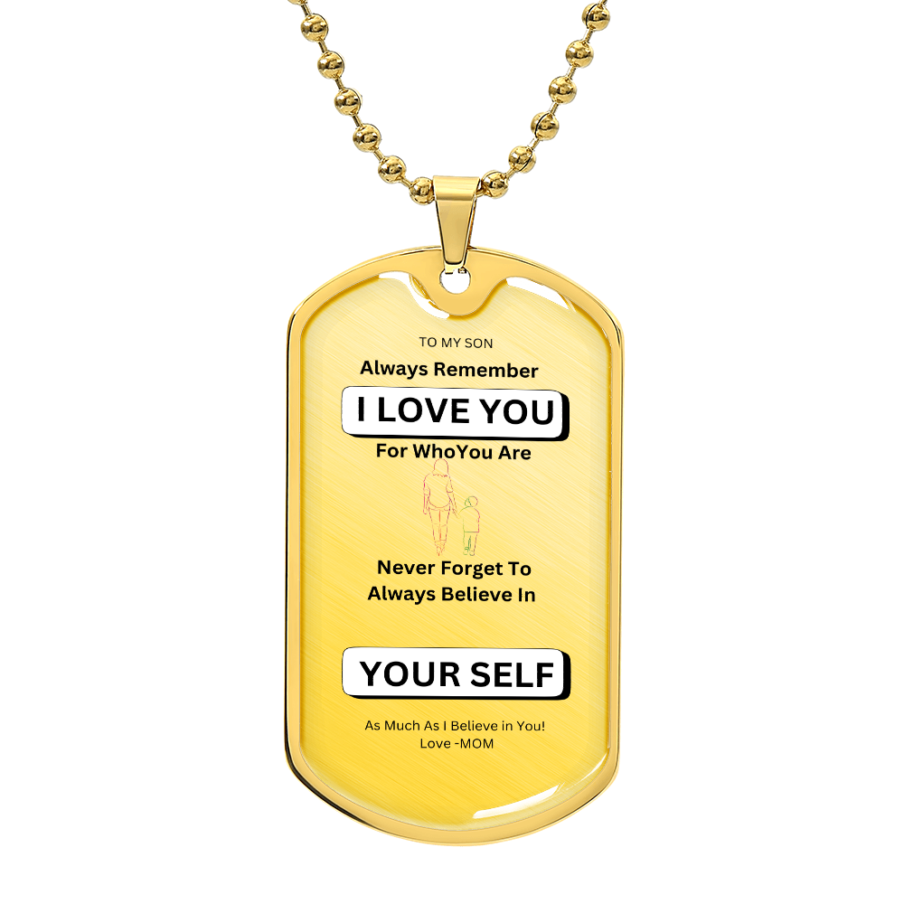 Son Luxury Graphic Dog Tag Necklace