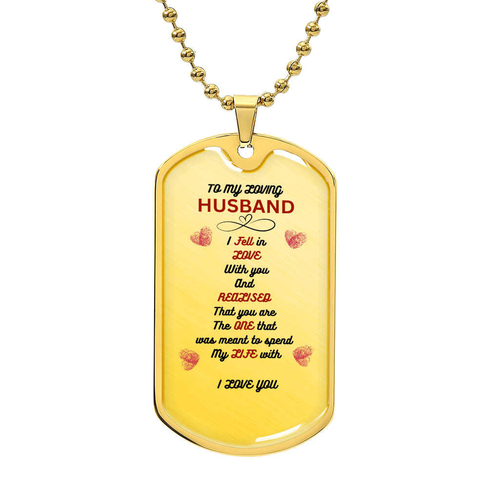 Husband Luxury Graphic Dog Tag Necklace