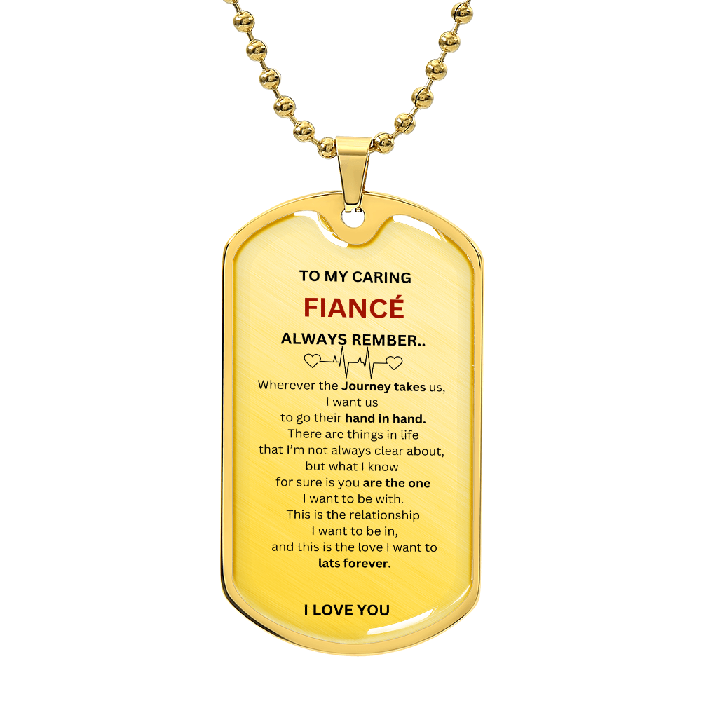 Fiancé Luxury Graphic Dog Tag Necklace