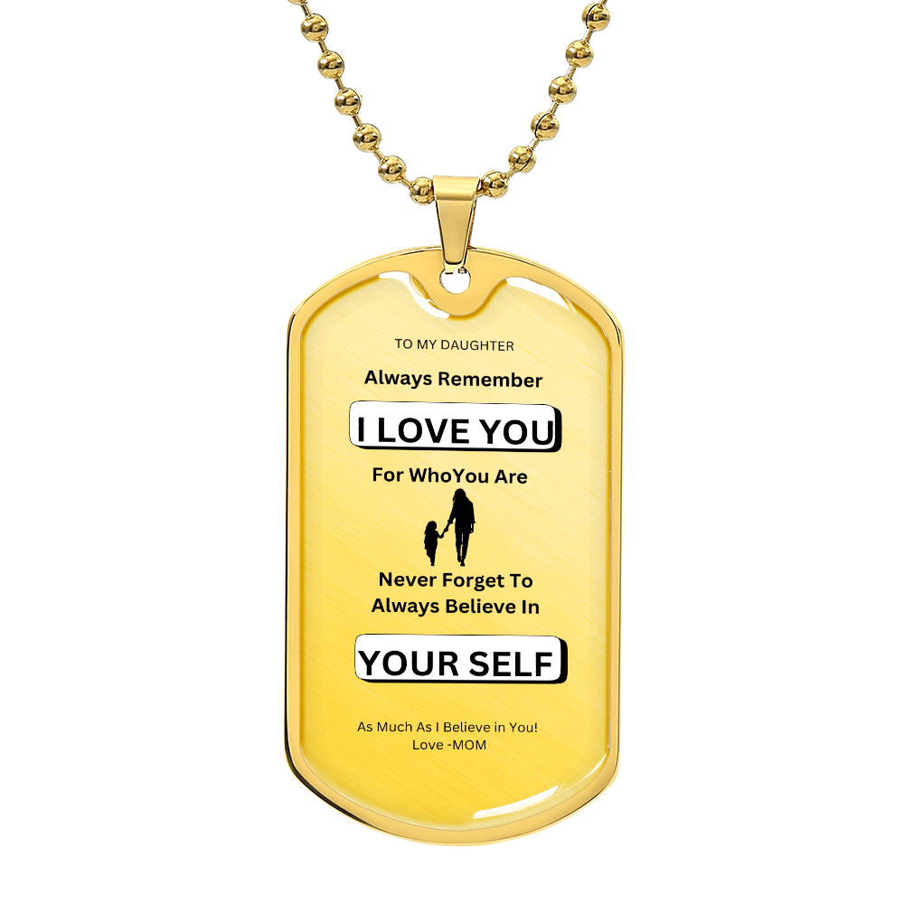 Daughter Luxury Graphic Dog Tag Necklace