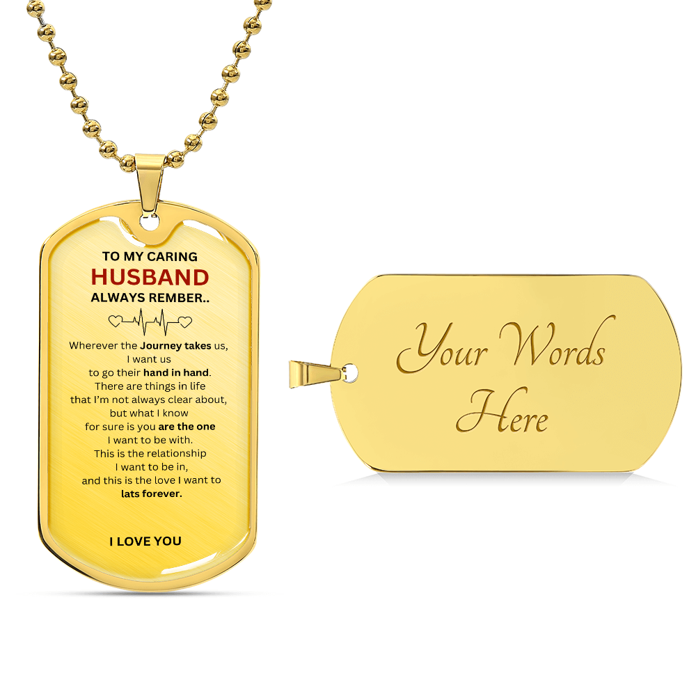 Husband Luxury Graphic Dog Tag Necklace