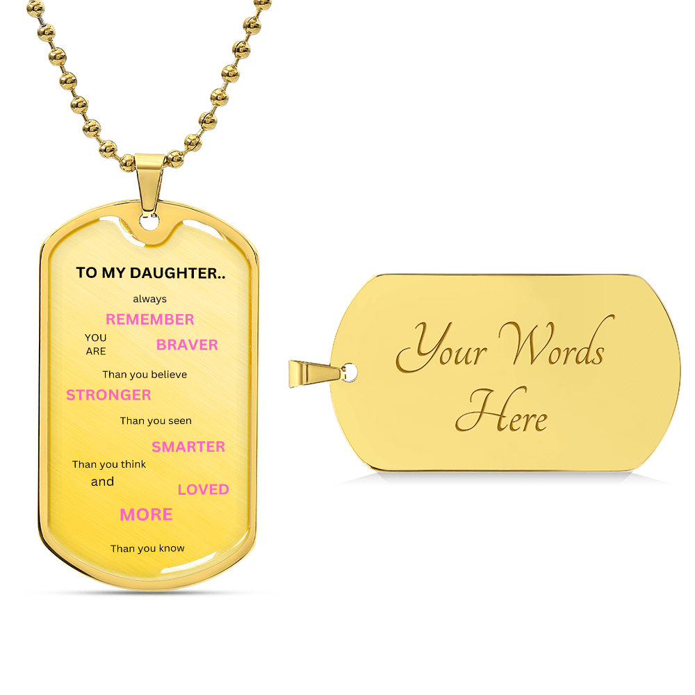 Daughter Luxury Graphic Dog Tag Necklace