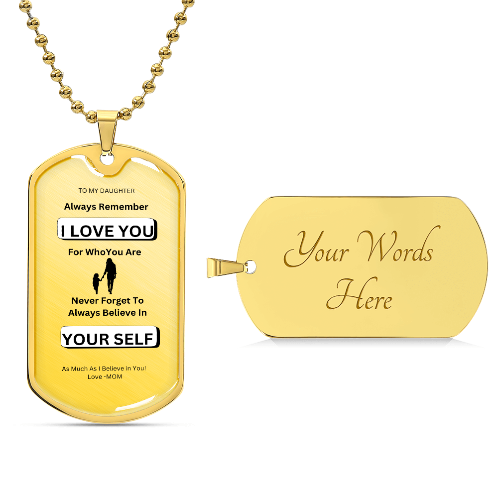 Daughter Luxury Graphic Dog Tag Necklace