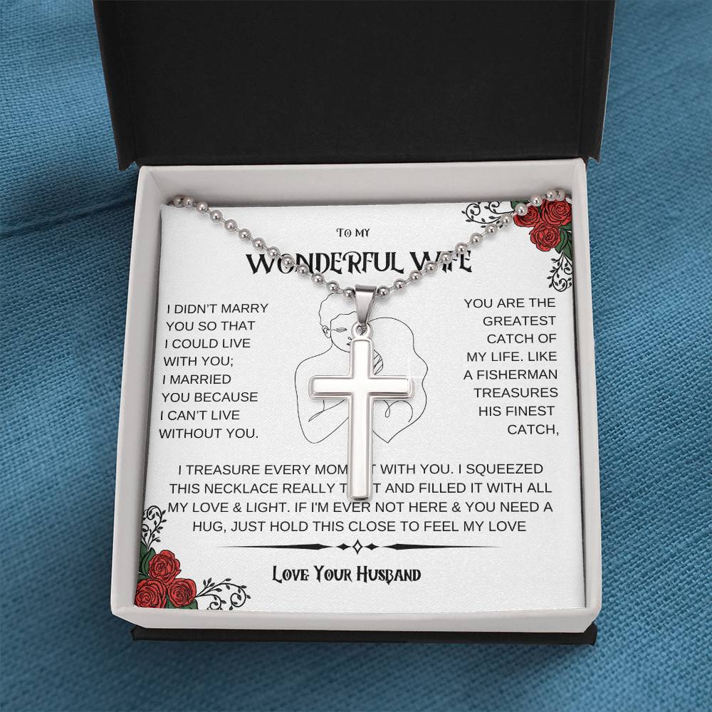 Wife Stainless Cross Necklace