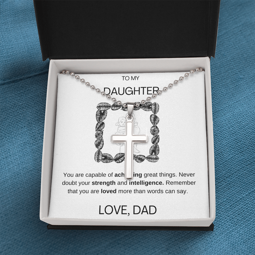 Daughter Stainless Cross Necklace