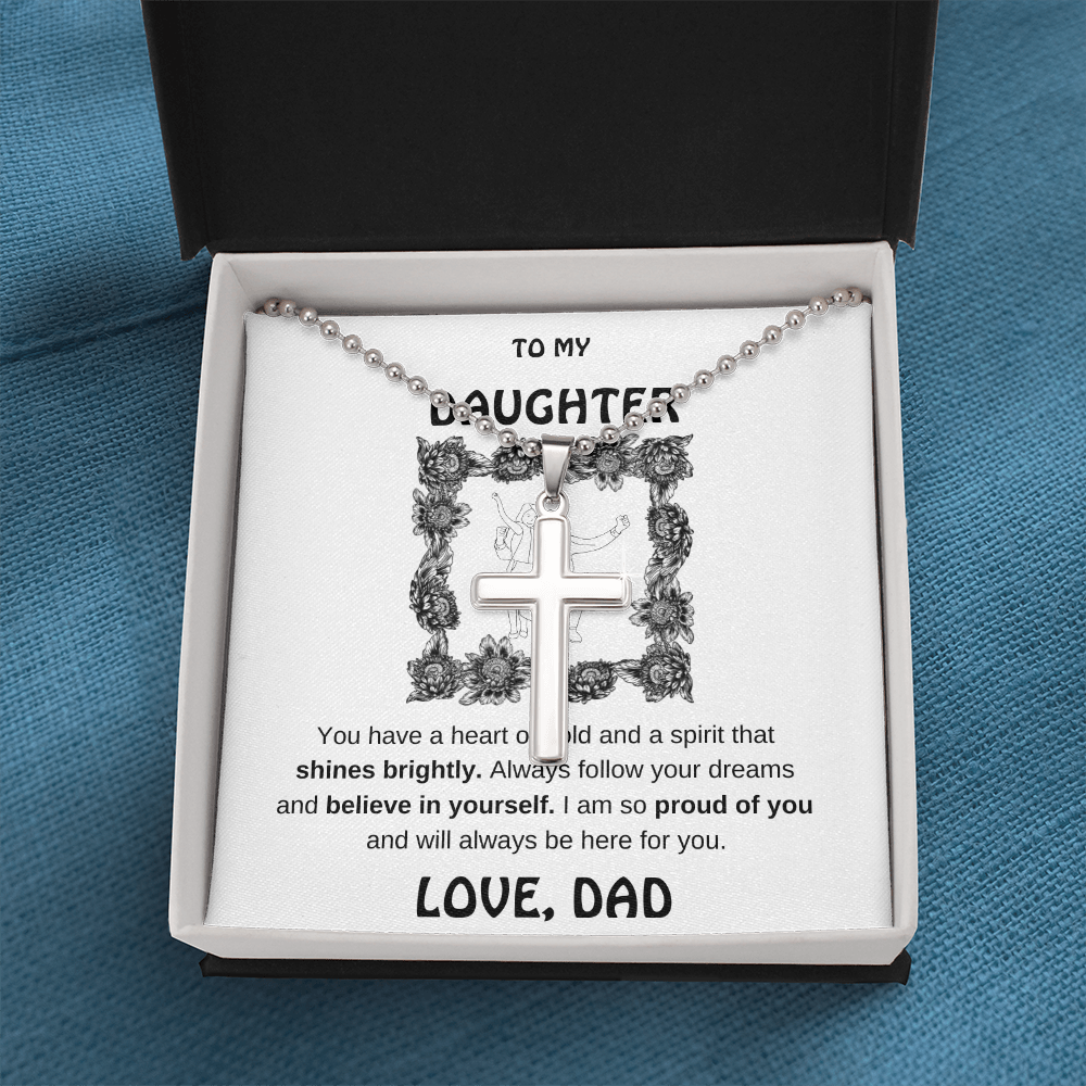 Daughter Stainless Cross Necklace