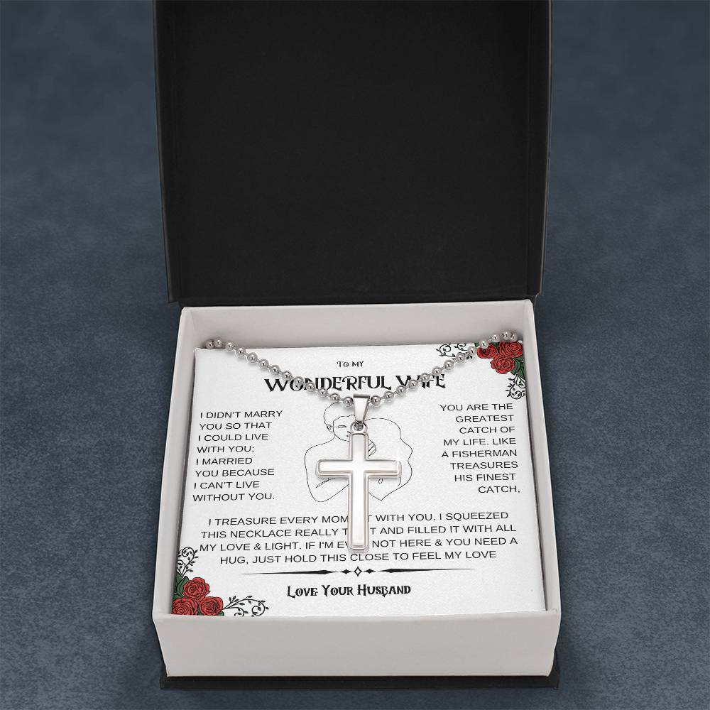 Wife Stainless Cross Necklace