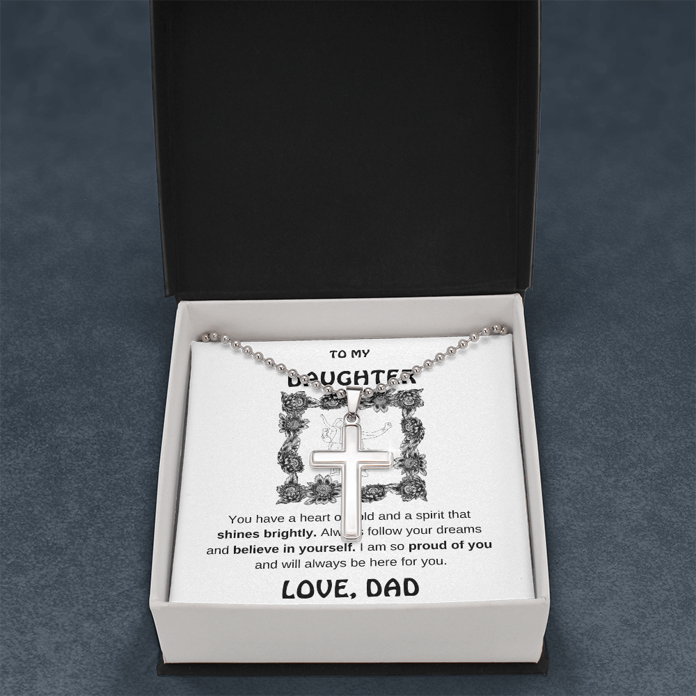 Daughter Stainless Cross Necklace