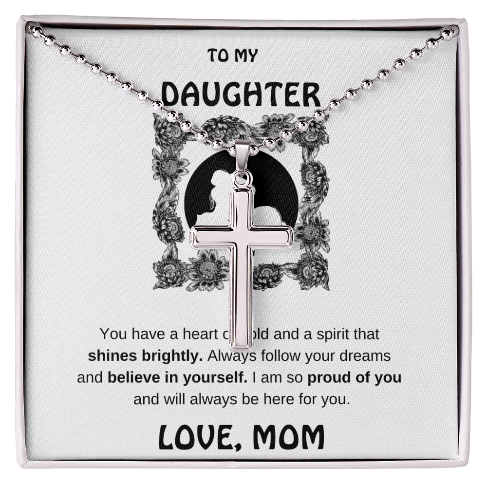Daughter Stainless Cross Necklace