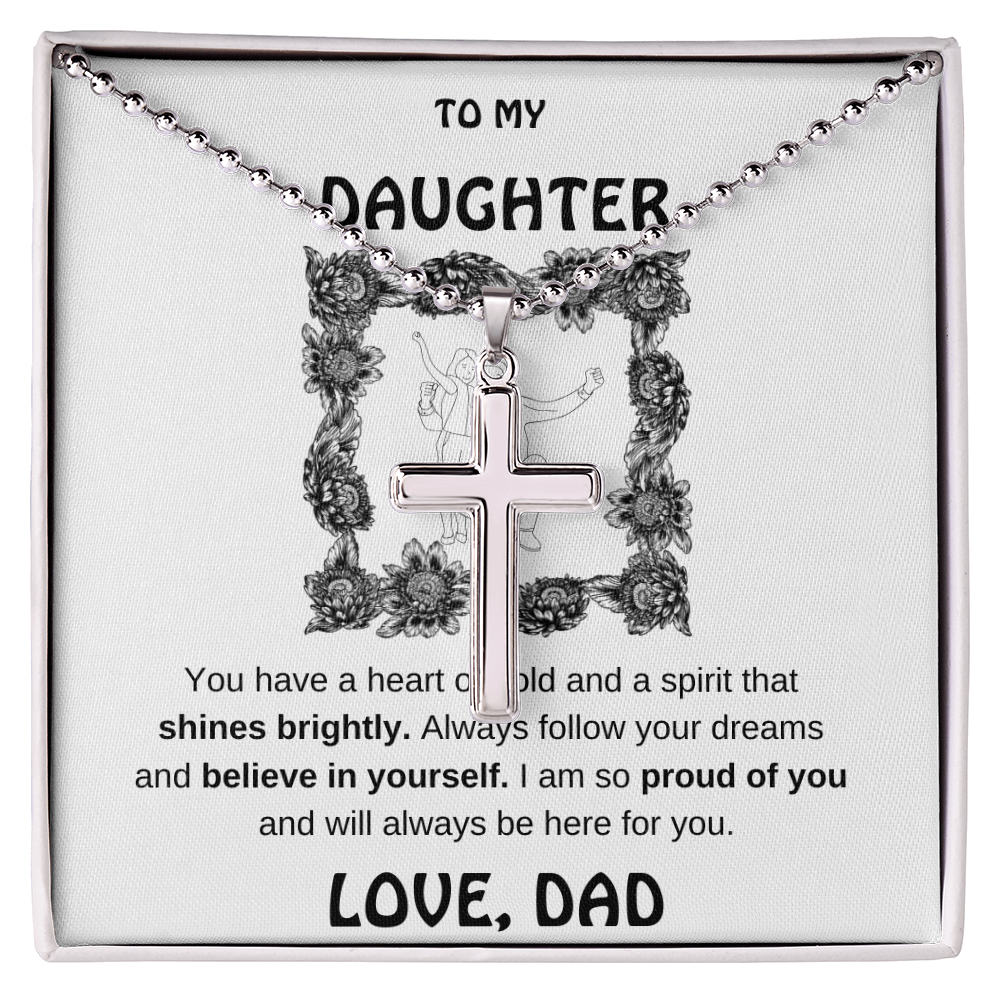 Daughter Stainless Cross Necklace